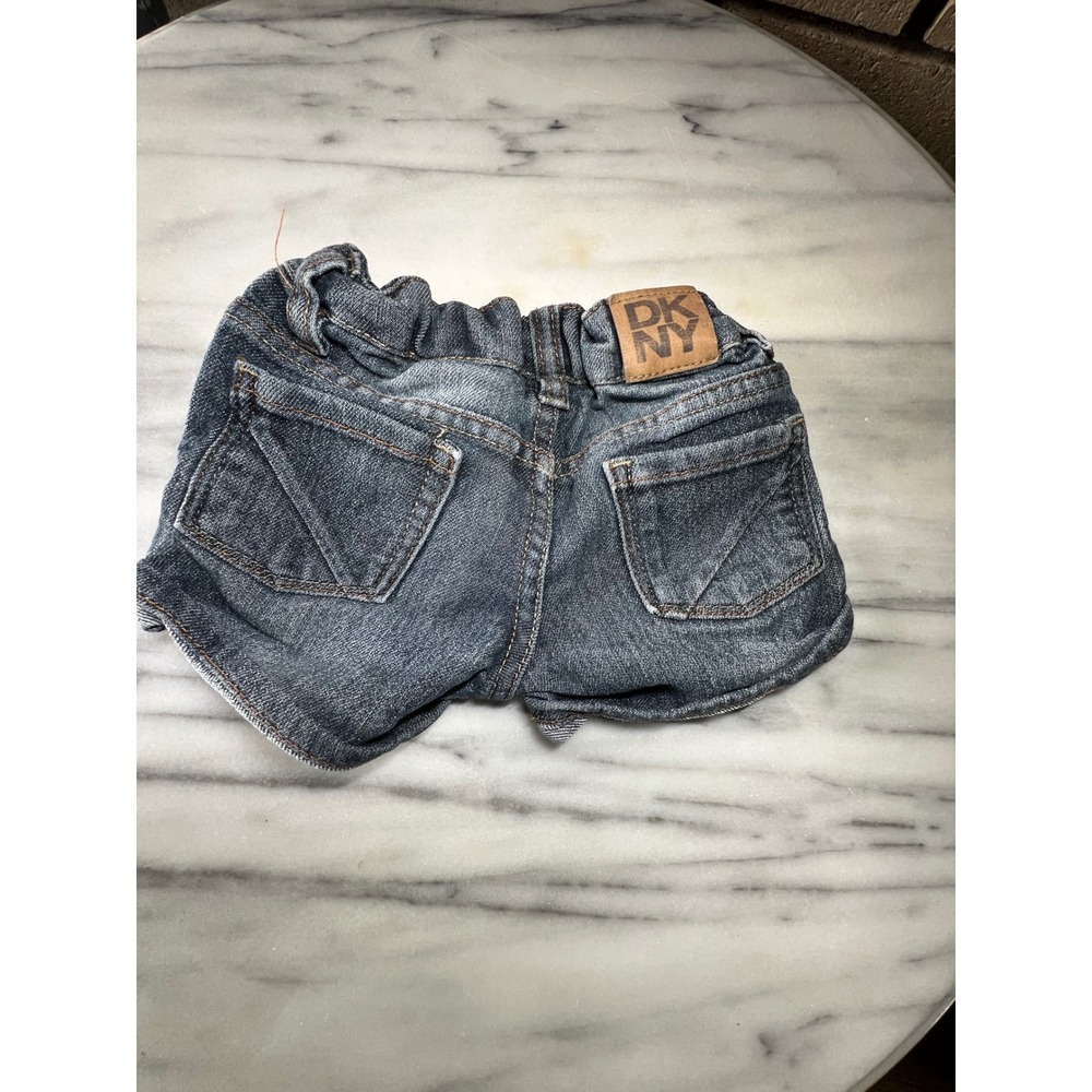 DKNY‎ Kids Blue Denim Hipster Shorts Cuffed Dark Wash Size 2T